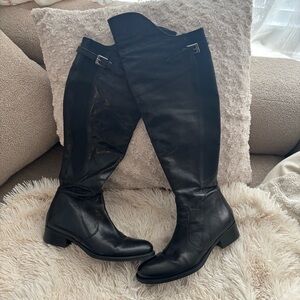 JB Martin Black Genuine Leather over the Knee-High Boots Size 40/9-9.5 US